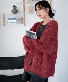 WEGO 【軽量】ブラッシュニットBIGカーディガン