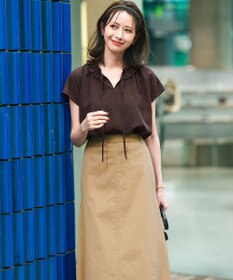 23区 【WEB&一部店舗限定】ライトタンブラー ギャザー フリル ブラウス