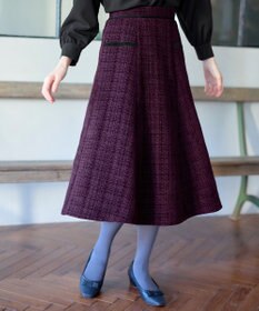 Tiaclasse L ベロアラインツイードスカート