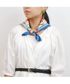 UNBILLION kakatoo ヨット柄シルクミニスカーフ