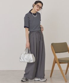 AMERICAN HOLIC ボーダーハーフスリーブニットプルオーバー