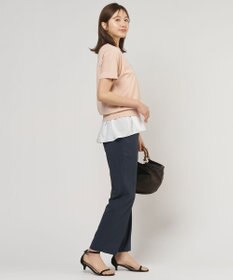 J.PRESS LADIES L COOL MINT COTTON POLYESTER ヘンリーネック ニット プルオーバー