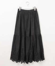 Feroux 【洗える】刺繍ティアード スカート