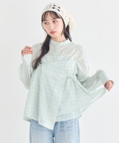 earth music&ecology 【予約】【綿100％】SET2点エプロンライクビスチェ＋シャツ