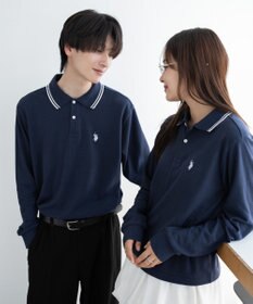 WEGO 【25年秋冬新作/ユニセックスITEM/SMLサイズ展開】別注USPOLOラインポロシャツ（長袖）