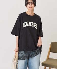 AMERICAN HOLIC カレッジロゴレースドッキングＴシャツ