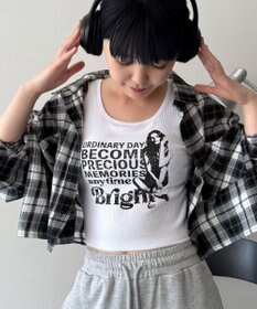 WEGO 【カップ付きインナー】グラフィックカップ付きリブタンク