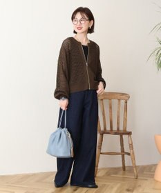 AMERICAN HOLIC 【先行予約】ジップアップメッシュニットカーディガン【WEB限定カラー有り】