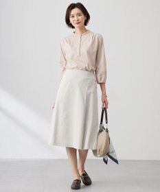 J.PRESS LADIES 【洗える】プレーティングジャージー バンドカラー カットソー