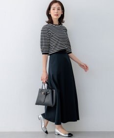 組曲 【WEB限定】クリアストレッチビジューレーン6分袖 ニット