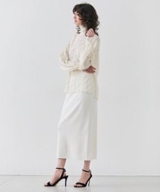 BEIGE， 【洗える】BANKSIA / ニットコンビカットジャカードブラウス