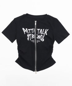 WEGO グラフィックロゴWジップSSトップス