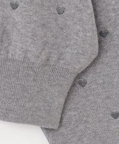 Feroux 【洗える】2WAY ハート刺繍 パールボタンカーディガン