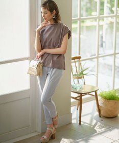 組曲 GIZAプレーティング天竺フレンチスリーブ Tシャツ