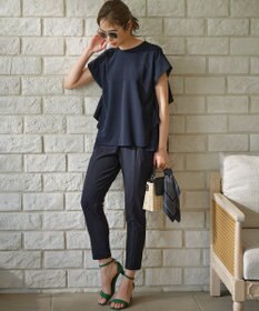 組曲 S 【接触冷感・UVケア】ライトアムンゼンジャージー フリルブラウス