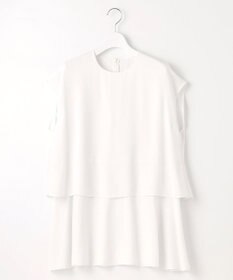 23区 【洗える】バックサテンアムンゼン フレンチスリーブ ブラウス