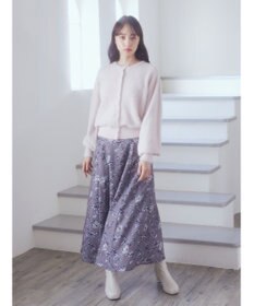 earth music&ecology ミニシャギーパールボタンカーディガン