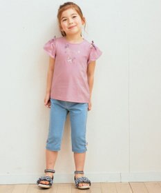 ANY KIDS 刺繍 オン・オフショルダー Tシャツ