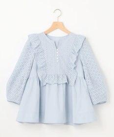 組曲 【WEB限定色あり】レースコンビシャーティング ブラウス