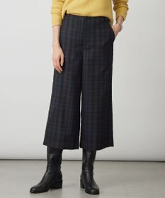 J.PRESS LADIES milledタータンラメチェック クロップド パンツ ネイビー系