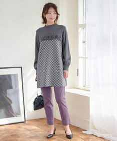 Tiaclasse 【洗える】裏起毛ストレッチテーパードパンツ