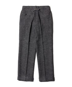 J.PRESS MEN 【J.PRESS ORIGINALS】WOOL/LINEN TWEED PIPED STEM SLACKS