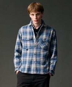 JOSEPH ABBOUD MOUNTAIN 【大人の山シャツ】メランジチェックシャツ ダルブルー系4