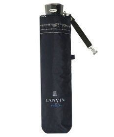 MOONBAT 【遮光率100％/遮熱/UV】LANVIN en Bleu (ランバン オン ブルー)晴雨兼用日傘 ピコレース シルバーラメ刺繍 折りたたみ傘 簡単開閉