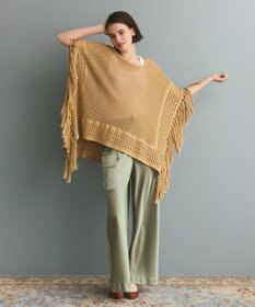 GRACE CONTINENTAL ニットフリンジケープ
