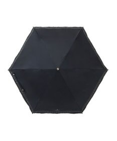 MOONBAT 【遮光率100％/遮熱/UV】LANVIN en Bleu (ランバン オン ブルー)晴雨兼用日傘 ピコレース シルバーラメ刺繍 折りたたみ傘 簡単開閉