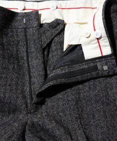 J.PRESS MEN 【J.PRESS ORIGINALS】WOOL/LINEN TWEED PIPED STEM SLACKS