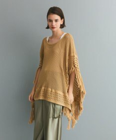 GRACE CONTINENTAL ニットフリンジケープ