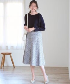 ANY SIS 【洗える】ライトツイード調 スカート