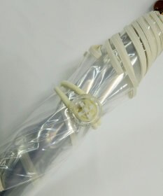 +RING 【プラスリング】【数量限定】 UNISEX 雨傘（長）55cm WHT パッチワークパイピングビニール傘