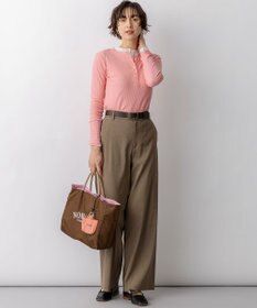 23区 リネンレーヨンストレッチ ワイドパンツ