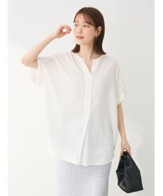 Green Parks リネンレーヨン前立てブラウス