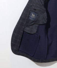 JOSEPH ABBOUD 【イタリア素材/軽量/ストレッチ】サマーツィードジャージーチェック プリント ジャケット