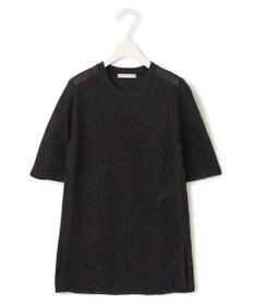 ICB L 【WEB限定カラーあり・洗える】 ペーパーブレンドシャインニット 5分袖プルオーバー