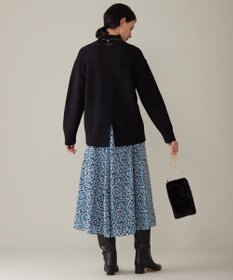 自由区 L 【洗える】フラワーペタルプリント スカート