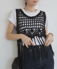 WEGO 【ANGIE VINTAGE】クロシェフリンジベスト