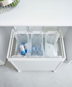 tower 蓋付き目隠し分別ダストワゴン タワー 3分別 ホワイト