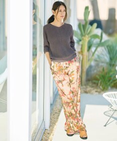 自由区 ボタニカルプリントドロスト パンツ