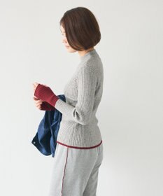 CRAFT STANDARD BOUTIQUE 洗える/とてもち配色モックネックリブニットプルオーバー/24AW
