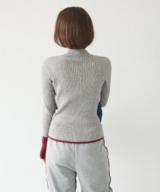 CRAFT STANDARD BOUTIQUE 洗える/とてもち配色モックネックリブニットプルオーバー/24AW