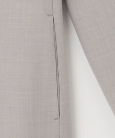 自由区 【セットアップ対応・洗える】ウールブレンドセットアップノーカラー ジャケット