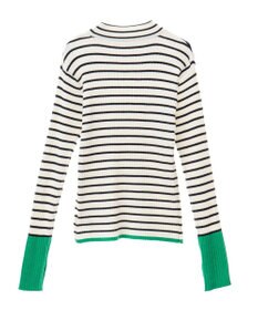 CRAFT STANDARD BOUTIQUE 洗える/とてもち配色モックネックリブニットプルオーバー/24AW