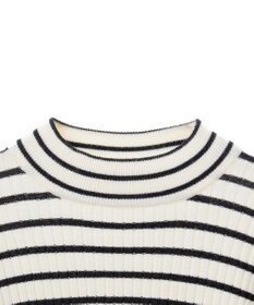 CRAFT STANDARD BOUTIQUE 洗える/とてもち配色モックネックリブニットプルオーバー/24AW