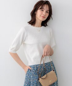 組曲 L 【先行予約・WEB限定】ポップコーンアーガイル5分袖 ニット