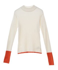 CRAFT STANDARD BOUTIQUE 洗える/とてもち配色モックネックリブニットプルオーバー/24AW