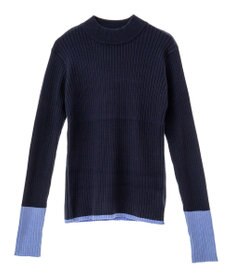 CRAFT STANDARD BOUTIQUE 洗える/とてもち配色モックネックリブニットプルオーバー/24AW